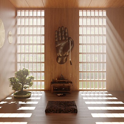 Zen Space with lighting