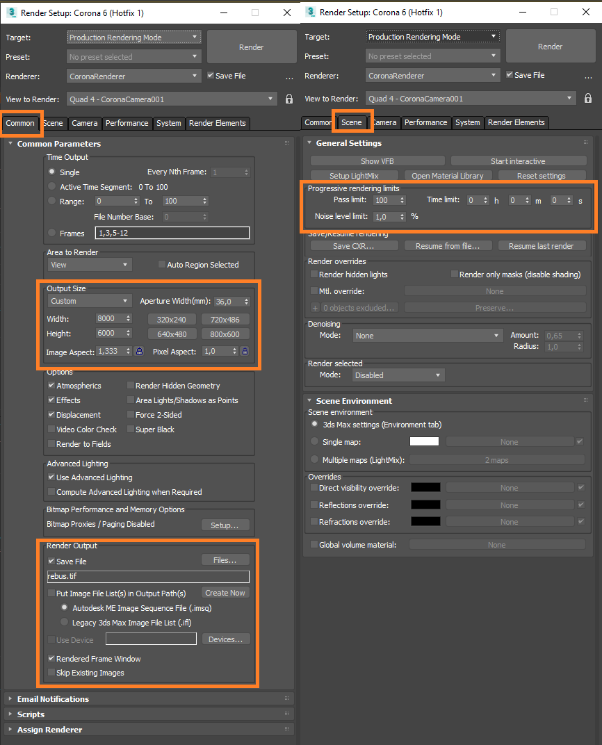 3D Render Setup für 3ds Max mit Corona Renderer