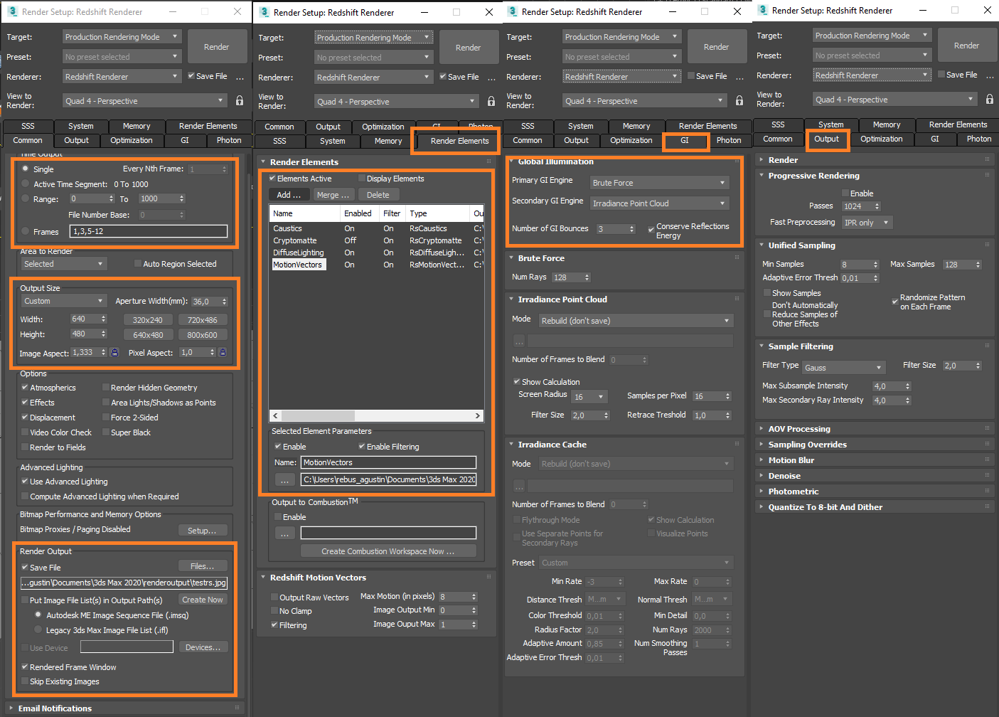 Configuração de renderização 3D para 3ds Max com Redshift Renderer