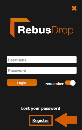 RebusDrop pulsante di registrazione