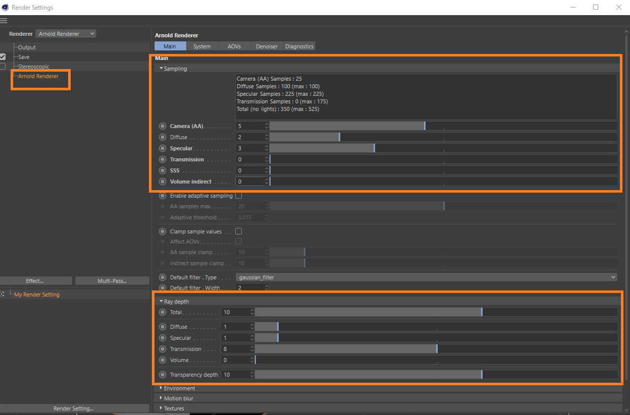 Impostazioni di render per Cinema 4D - opzioni di salvataggio dei file