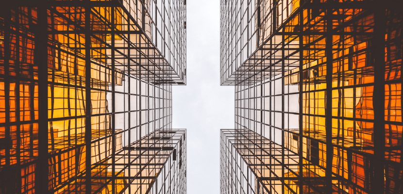 3D rendering of a glass building