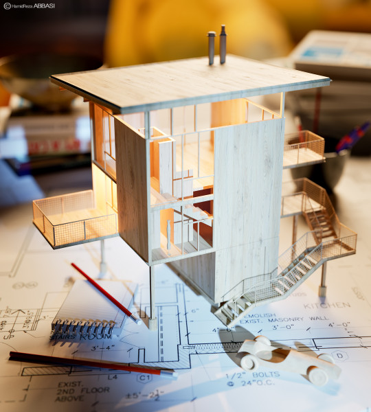 Wooden architectural model