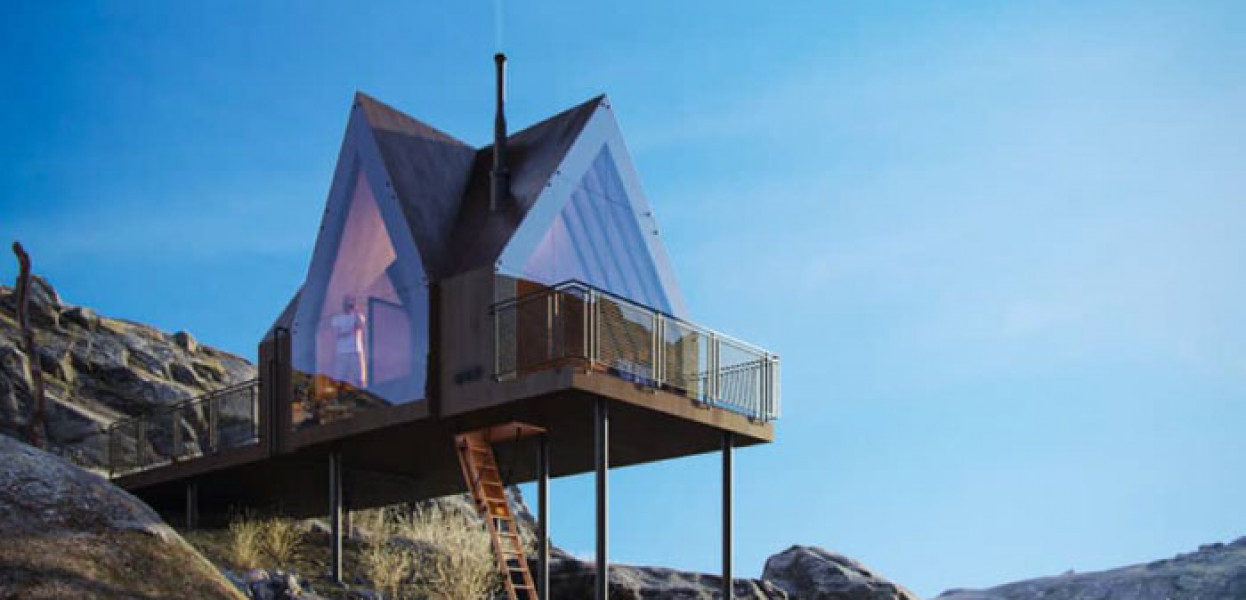 archviz of a toundra cabin