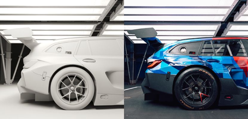 BMW M3 Clay vs Final Render by Simon von Broich rendered at RebusFarm