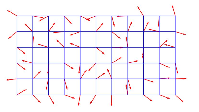 a grid of pseudo-random gradient vectors