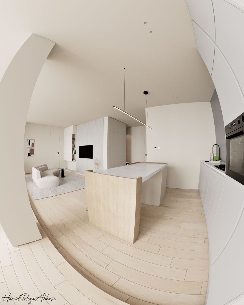 RebusArt featuring Hamid Reza Abbasi Hamid Reza Abbasi, 'Minimalist Apartment' Architectural visualization