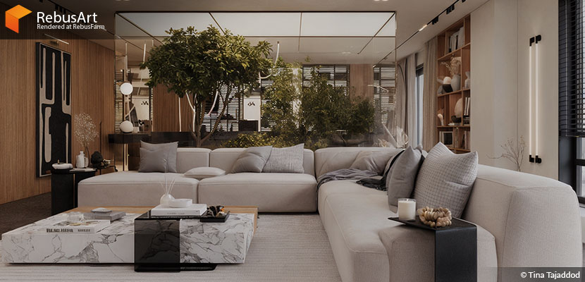 Minimal Room Renderig by Tina Tajaddod