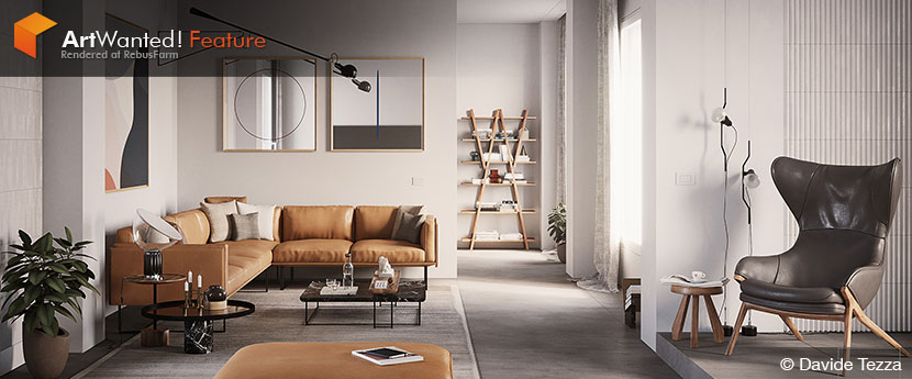 Davide Tezza - Archviz Modern Cozy Living Room