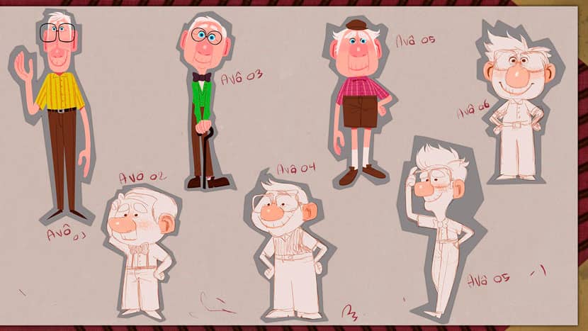 Different designs for main character Napo