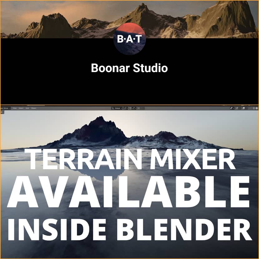 Boonar Studio - Terrain Mixer - Free Addon Inside Blender 