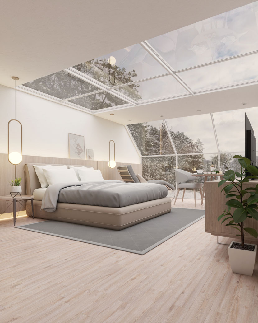 getaway cabin - bedroom visualization