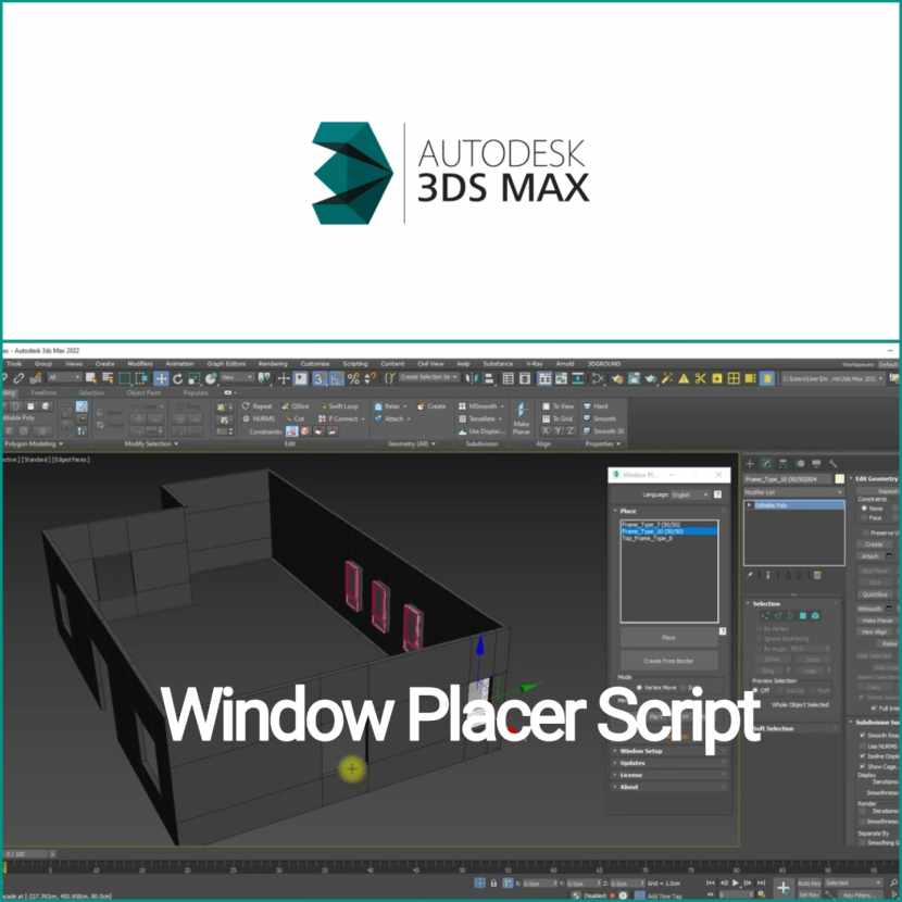 3D Ground - Window Placer 3DS Max Script