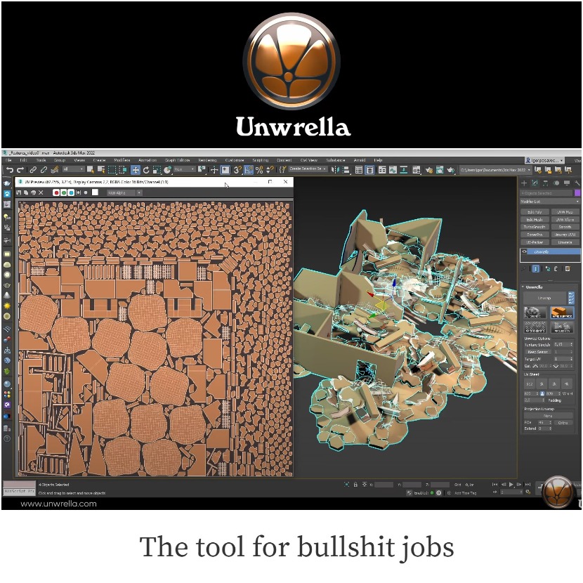 3diostudio - Unwrella 4 an automatic UV unwarping tool 