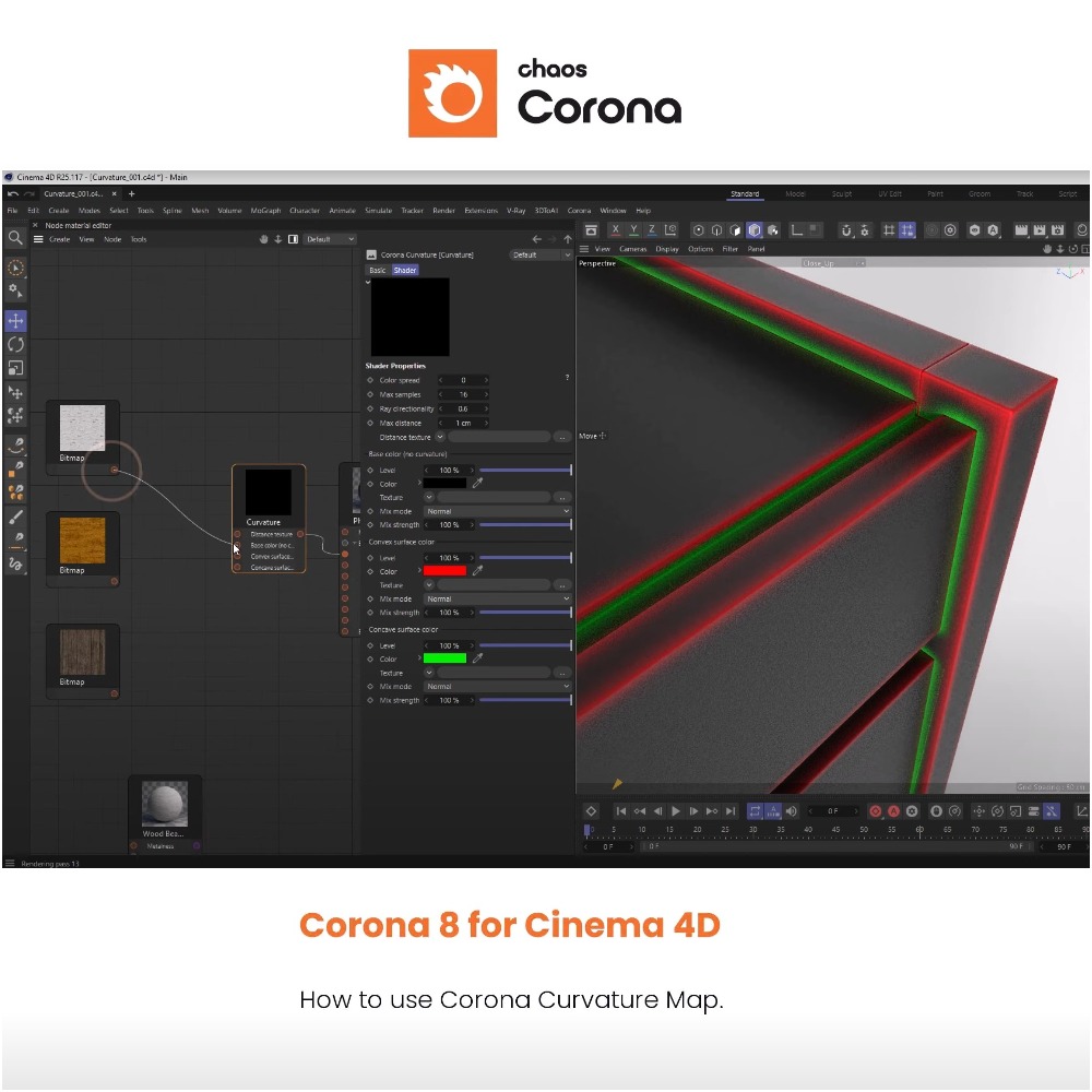 Chaos Corona - Curvature Map with Corona Renderer for Cinema4D