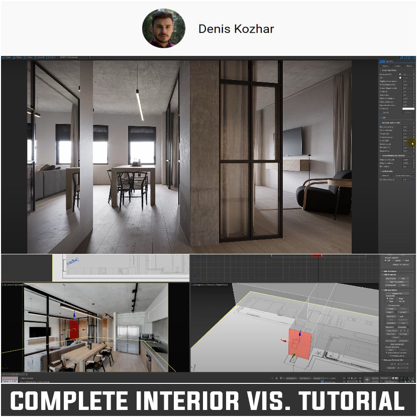 Denis Kozhar - Interior house visualization in 3DS Max & Corona Renderer