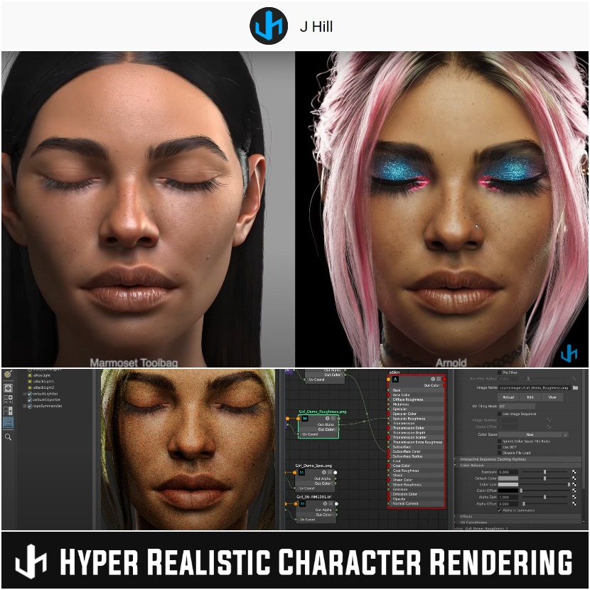 J Hill - Rendering hyper-realistic 3D character in Maya with Arnold