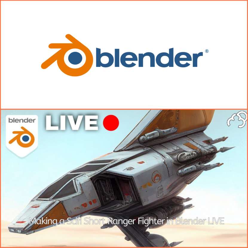 Markom3D - Making a Scifi Short Ranger Fighter in Blender LIVE
