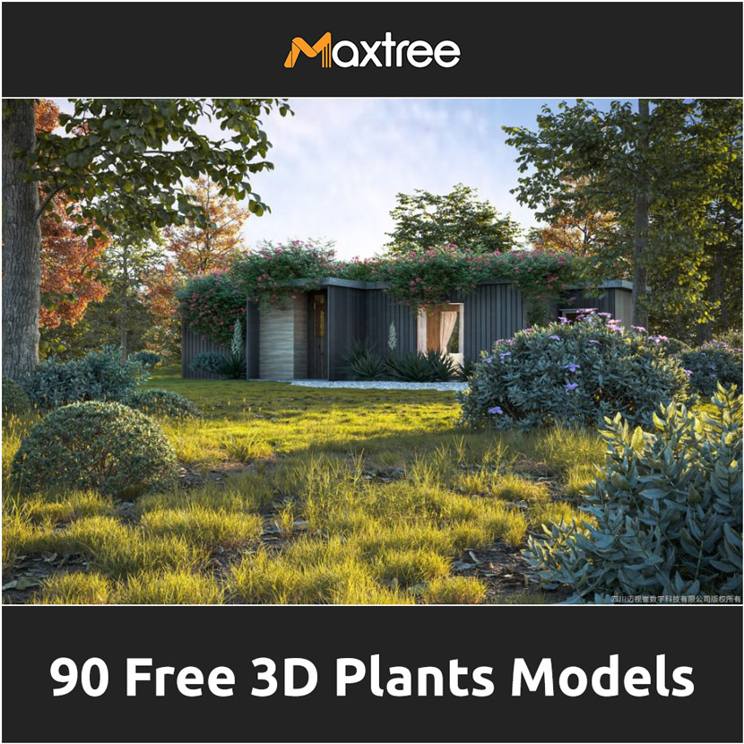 Maxtree - 90 free 3D plants models