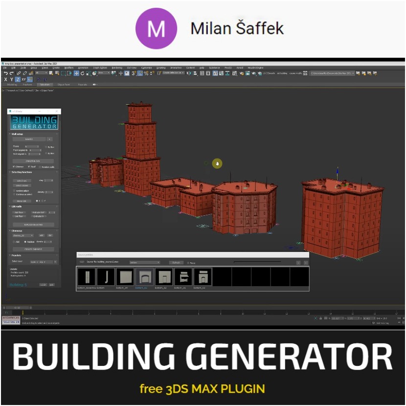 Milan Saffek - Free building generator script for 3DS Max