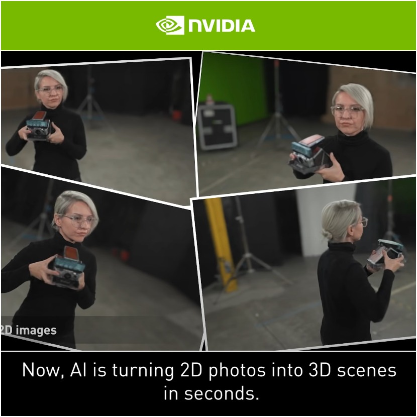 NVIDIA AI - Turning 2D photos into 3D scenes in seconds
