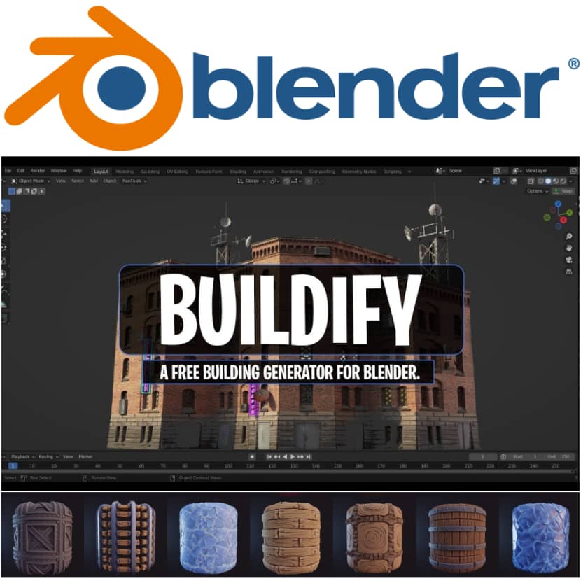 Pavel Oliva - Buildify - A geometry nodes library for easy building creation in Blender