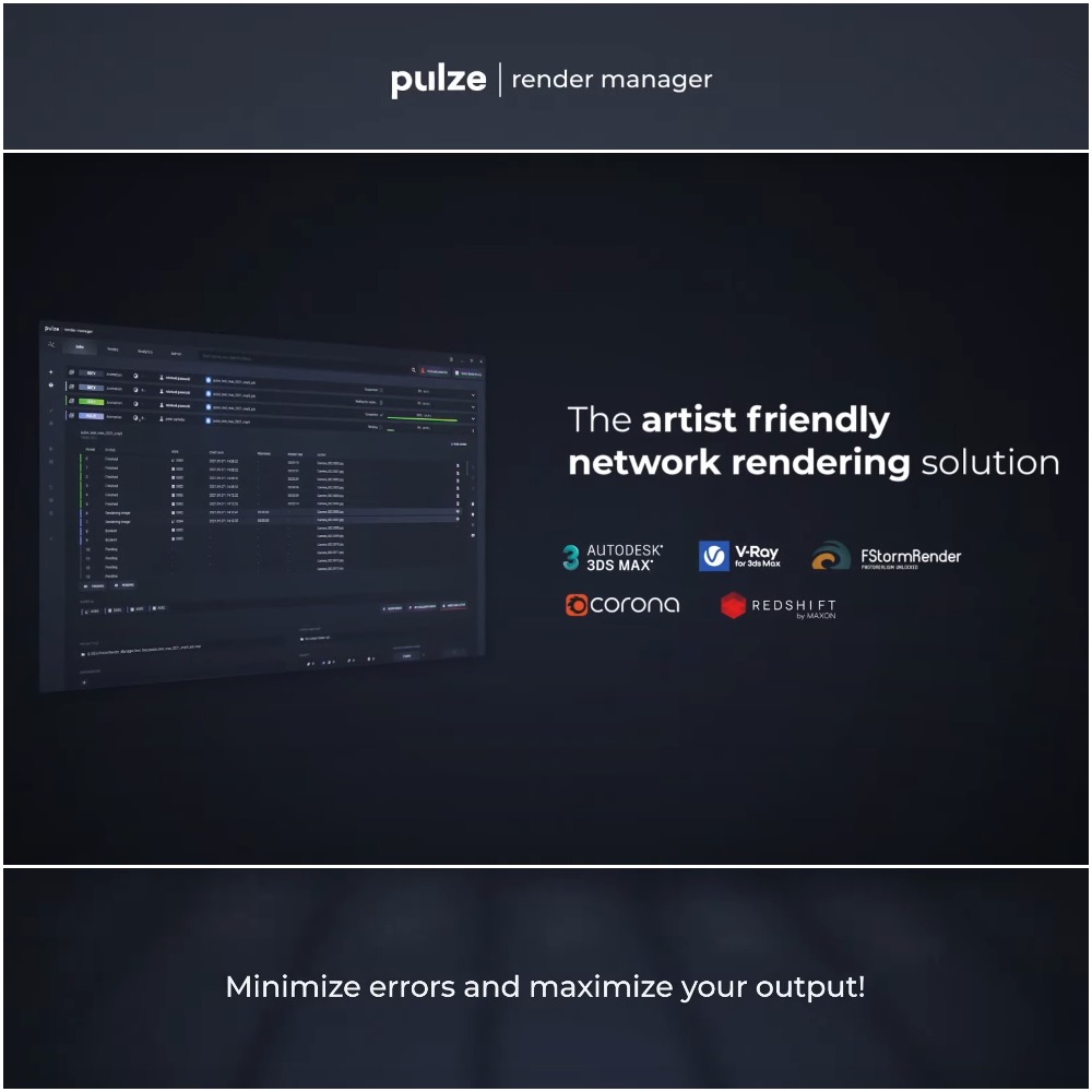 Pulze - Render Manager 2 - The artist-friendly solution for network rendering