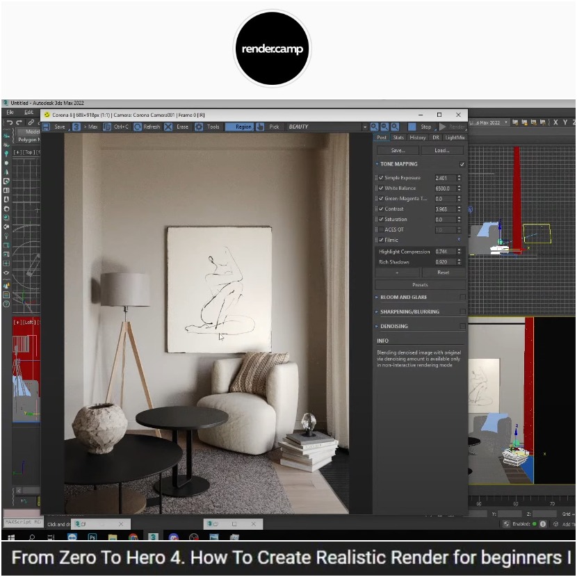 Render Camp - How to create a realistic render using Corona 8 - Beginners