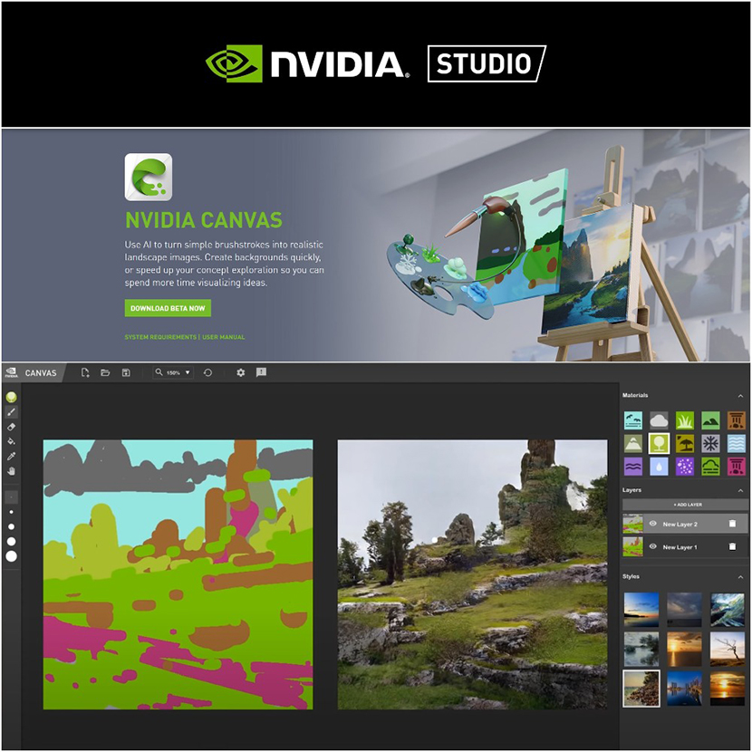 NVIDIAs – Canvas turn sketches into stunning landscapes