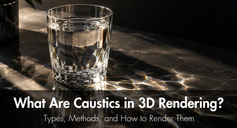 RebusFarm render farm explains caustic lighting effects and how to render them