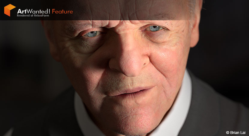 Brian Lai - 3D rendering of Anthony Hopkins