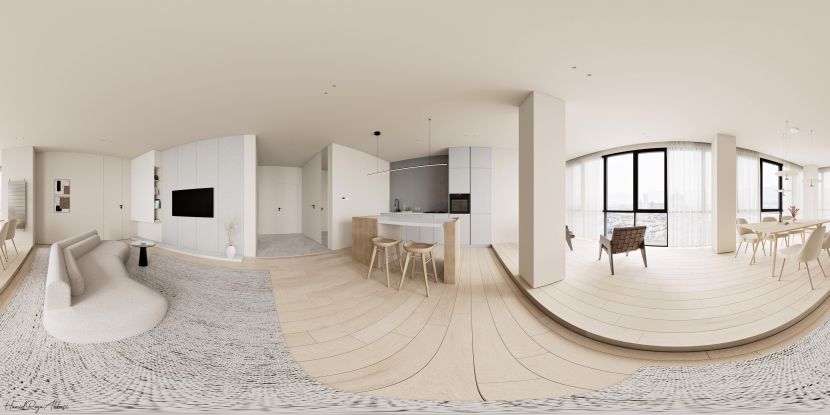 RebusArt featuring Hamid Reza Abbasi Hamid Reza Abbasi, 'Minimalist Apartment' Architectural visualization